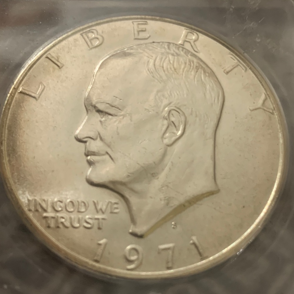 Graded 1971 Eisenhower Gold-Toned Silver $1